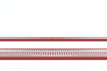 Front view conveyors belt, industry business, 3D Rendering.