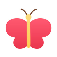 red butterfly icon vector illustration
