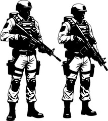 Obraz premium Veterans Soldier Silhouette Bundle vector