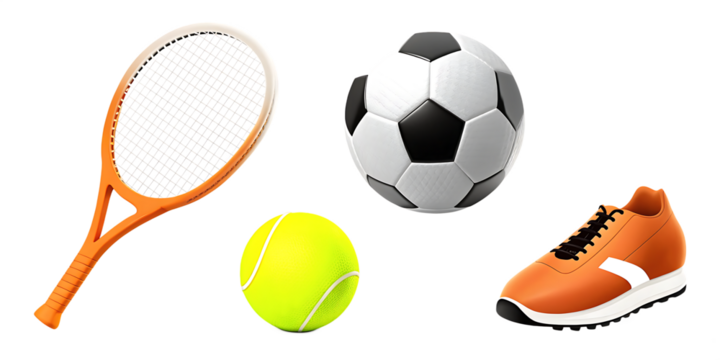 3d sport equipment png element isolated on white background PNG