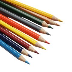 Fototapeta premium Colored pencils isolated on transparent or white background, png