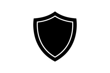 Simple black shield with white outline art