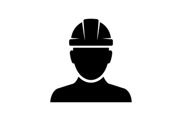 Silhouette of a person wearing hard hat