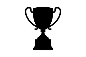 Silhouette of a trophy on a white background