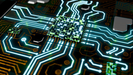 チップと電子回路基板のイメージ