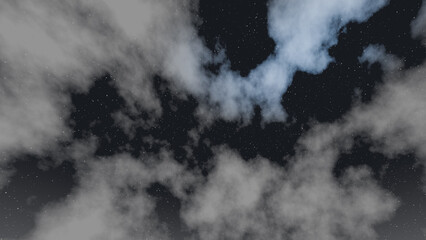 夜空と雲と明かり