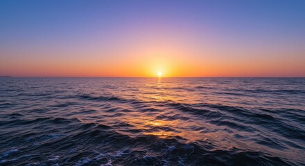 Fiery Sunset Over the Sea