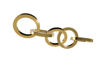 3d golden rings transparen png