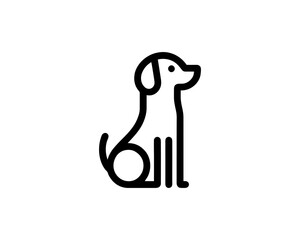 Friendly dog icon logo in clean design
