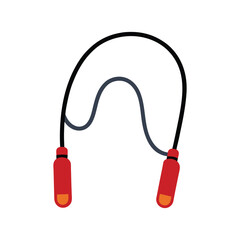 Minimalist vector illustration of a red handled jump rope for fitness