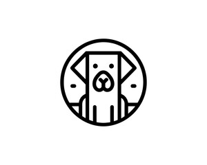 Creative dog logo with line art style