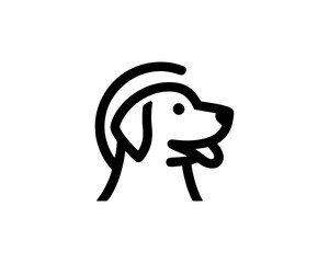 Fototapeta premium Minimal style dog logo for pet shop