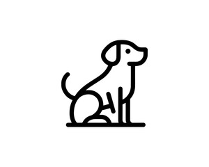 Line art dog logo for pet identity