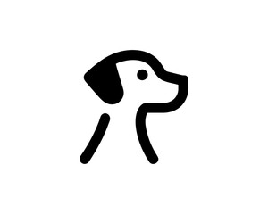 Bold line dog icon for pet logo