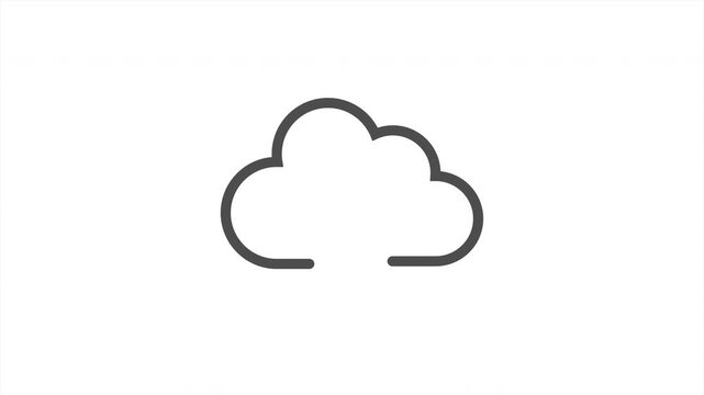 Information exchange. The arrow moves from the cloud down and from below to the cloud. Animated icon for websites, apps, and creative design