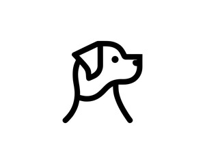 Minimal dog logo with clean vector lines
