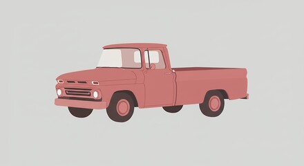 Pink Truck Illustration