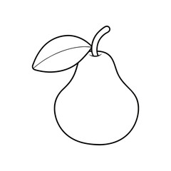Pear Adult and Kids Coloring Page Vector