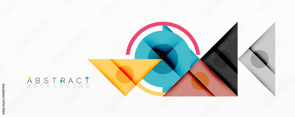 Poster modern geometric design. overlapping shapes create dynamic composition. bright colors, clean lines, 
