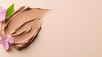 Creamy cosmetic textures with pastels and natural shadows for beauty and skincare editorial photography