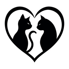Romantic Cat Couple in Heart Silhouette – Love Pet Vector Illustration
-romantic-black-and-white-cat-couple-silhouette-in (1).eps