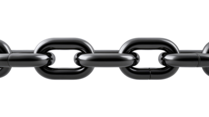 Interlocking Chains: A close-up shot of a sleek, black chain links against a clean backdrop. The image captures the essence of strength, connection, and durability.