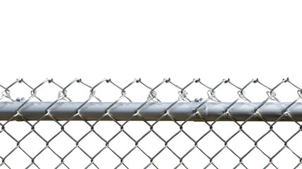 Fototapeta premium Chain-link Fence Detail: A close-up shot of a galvanized chain-link fence.