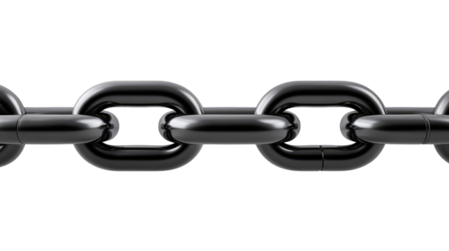 Interlocking Chains: A close-up shot of a sleek, black chain links against a clean backdrop. The image captures the essence of strength, connection, and durability.
