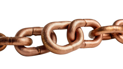 Obraz premium Interlinked Strength: A macro view of interconnected chain links, crafted from shining metal, illustrating strength, connectivity, and reliability.