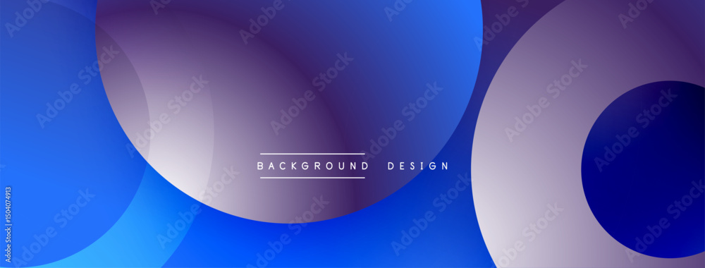 Poster Abstract fluid shapes, blue purple gradient. Modern design element, background texture, smooth transitions, simple composition.