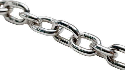 Obraz premium Metal Chain Close-Up: A detailed image of a gleaming metal chain, the links intricately intertwined, symbolizing connection, strength, and continuity.