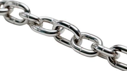 Metal Chain Close-Up: A detailed image of a gleaming metal chain, the links intricately intertwined, symbolizing connection, strength, and continuity.