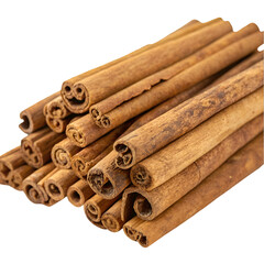 Stack of cinnamon stick isolated on transparent background