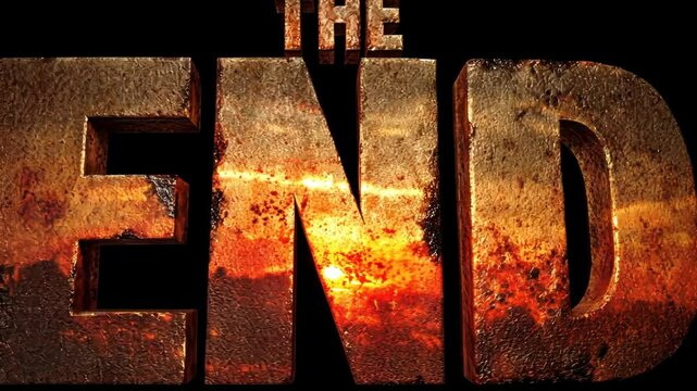 written The End for closing video nature concept