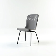 A podcast chair 3D object on a white background, ergonomic with mesh backrest for comfortable recording