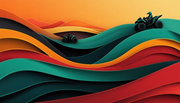 A bold and dynamic horizontal illustration for Powersports Month