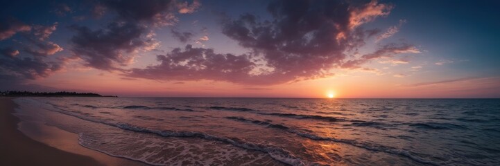 Obraz premium Sunset Beach Ocean Sky Cloudscape
