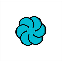 A blue cotton candy swirl or cloud puff