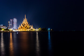 The blurred background of fireworks (light trails) is beautiful at night, seen in the New Year holidays, Christmas events, for tourists to take pictures during public travel.