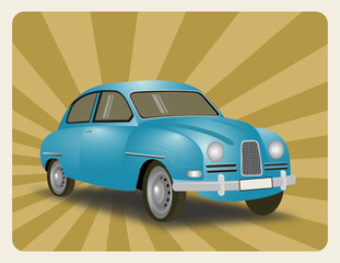 old passenger car, vintage car, Swedish industrial design