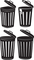 Trash Can Icon Silhouette Vector Illustration