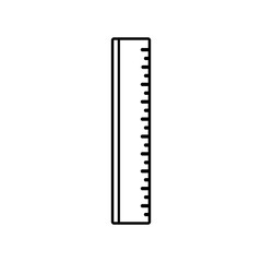 Ruler line icon in minimalist outline style, isolated vector illustration.