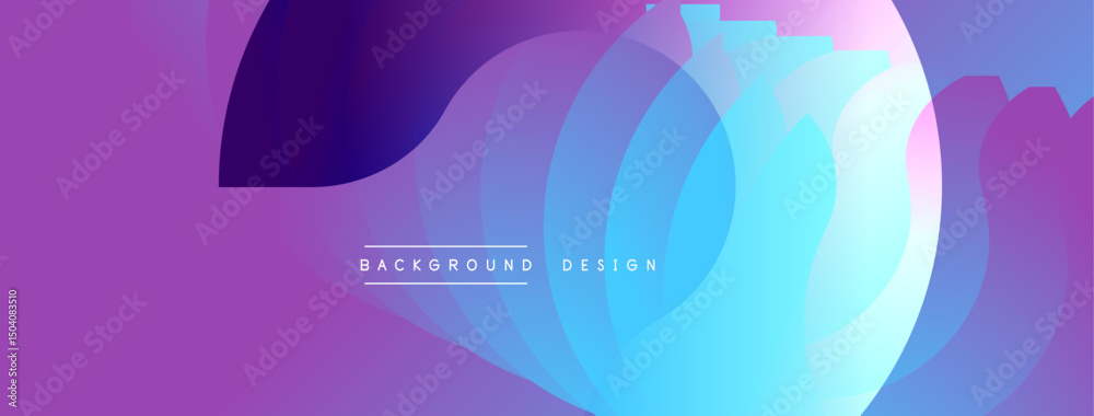 Poster Abstract gradient layers create dynamic purple, blue composition. Modern design element for backgrounds, banners, presentations.