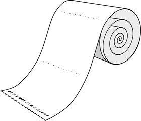 돌돌 말려있는 영수증