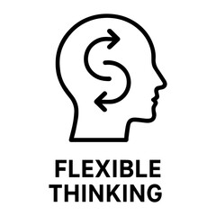 flexible thinking icon on white background vector
Vector line icon soft skill