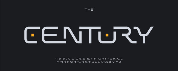 Futuristic display font, modern geometric letters with alternates, new century alphabet for tech, UI, AI branding, digital interface, sci-fi project, esport, innovative product logo. Vector typeset. © artyway