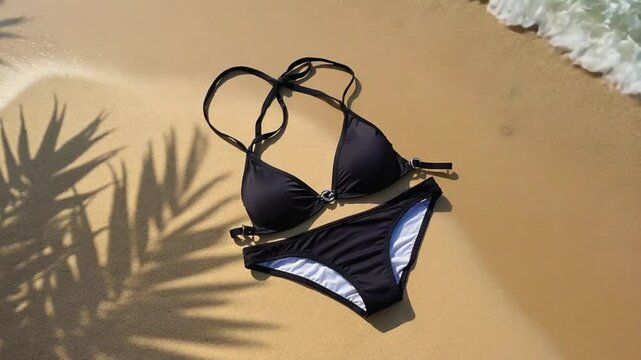 Woman's bikini on the beach.