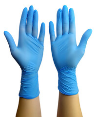 Obraz premium Blue medical gloves , isolated on transparent background, png