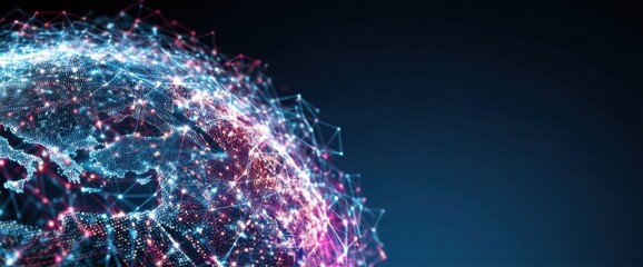 Abstract Digital Globe Global Network Connections and Data Visualization
