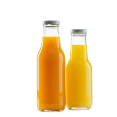 Glass Bottle Of Mango Or Orange Juice isolated on transparent background, PNG 